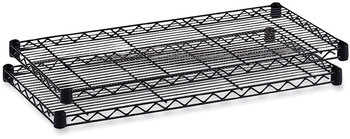 Safco® Commercial Extra Shelf Pack 36w x 18d 1h, Steel, Black, 2/Pack
