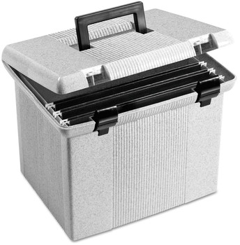 Pendaflex® Portable File Boxes Letter Files, 13.88" x 14" 11.13", Granite