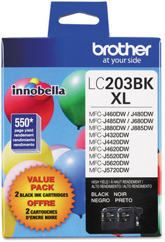 Brother LC2033PKS-LC205Y Ink LC2032PKS Innobella High-Yield 550 Page-Yield, Black, 2/Pack