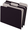 A Picture of product PFX-421013BLA Pendaflex® Interior File Folders 1/3-Cut Tabs: Assorted, Letter Size, Black/Gray, 100/Box