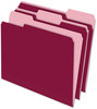 A Picture of product PFX-421013BUR Pendaflex® Interior File Folders 1/3-Cut Tabs: Assorted, Letter Size, Burgundy, 100/Box