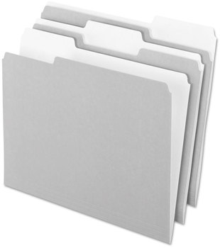 Pendaflex® Interior File Folders 1/3-Cut Tabs: Assorted, Letter Size, Gray, 100/Box