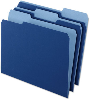 Pendaflex® Interior File Folders 1/3-Cut Tabs: Assorted, Letter Size, Navy Blue, 100/Box