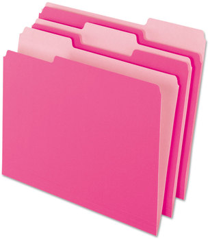 Pendaflex® Interior File Folders 1/3-Cut Tabs: Assorted, Letter Size, Pink, 100/Box