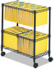 A Picture of product SAF-5278BL Safco® Two-Tier Rolling File Cart Metal, 3 Bins, 25.75" x 14" 29.75", Black