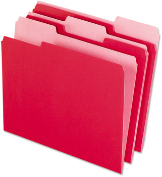 Pendaflex® Interior File Folders 1/3-Cut Tabs: Assorted, Letter Size, Red, 100/Box