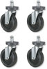 A Picture of product SAF-5283 Safco® Caster Kit for Task Master Industrial Shelving Units, Black, 4/Set (2 Locking), Ships in 1-3 Business Days