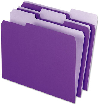 Pendaflex® Interior File Folders 1/3-Cut Tabs: Assorted, Letter Size, Violet, 100/Box