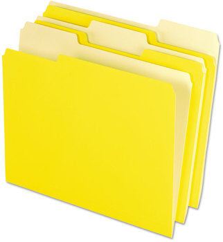 Pendaflex® Interior File Folders 1/3-Cut Tabs: Assorted, Letter Size, Yellow, 100/Box