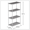 A Picture of product SAF-5285GR Safco® Industrial Wire Shelving Four-Shelf, 36w x 18d 72h, Metallic Gray, Ships in 1-3 Business Days