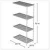 A Picture of product SAF-5286BL Safco® Industrial Add-On Unit Four-Shelf, 36w x 18d 72h, Steel, Black, Ships in 1-3 Business Days