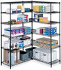 A Picture of product SAF-5286BL Safco® Industrial Add-On Unit Four-Shelf, 36w x 18d 72h, Steel, Black, Ships in 1-3 Business Days