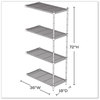 A Picture of product SAF-5286GR Safco® Industrial Add-On Unit Four-Shelf, 36w x 18d 72h, Steel, Metallic Gray, Ships in 1-3 Business Days