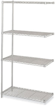 Safco® Industrial Add-On Unit Four-Shelf, 36w x 18d 72h, Steel, Metallic Gray, Ships in 1-3 Business Days