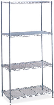 Safco® Industrial Wire Shelving Four-Shelf, 36w x 24d 72h, Metallic Gray, Ships in 1-3 Business Days