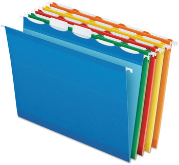 Pendaflex® Ready-Tab™ Colored Reinforced Hanging Folders Letter Size, 1/5-Cut Tabs, Assorted Colors, 25/Box