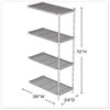 A Picture of product SAF-5289BL Safco® Industrial Add-On Unit Four-Shelf, 36w x 24d 72h, Steel, Black, Ships in 1-3 Business Days