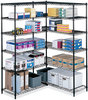 A Picture of product SAF-5289BL Safco® Industrial Add-On Unit Four-Shelf, 36w x 24d 72h, Steel, Black, Ships in 1-3 Business Days