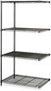 A Picture of product SAF-5289BL Safco® Industrial Add-On Unit Four-Shelf, 36w x 24d 72h, Steel, Black, Ships in 1-3 Business Days