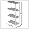 A Picture of product SAF-5289GR Safco® Industrial Add-On Unit Four-Shelf, 36w x 24d 72h, Steel, Metallic Gray, Ships in 1-3 Business Days