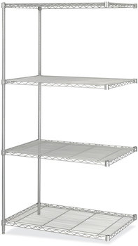 Safco® Industrial Add-On Unit Four-Shelf, 36w x 24d 72h, Steel, Metallic Gray, Ships in 1-3 Business Days