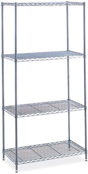 Safco® Industrial Wire Shelving Four-Shelf, 48w x 18d 72h, Metallic Gray, Ships in 1-3 Business Days