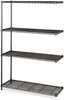 A Picture of product SAF-5292BL Safco® Industrial Add-On Unit Four-Shelf, 48w x 18d 72h, Steel, Black, Ships in 1-3 Business Days