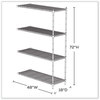 A Picture of product SAF-5292GR Safco® Industrial Add-On Unit Four-Shelf, 48w x 18d 72h, Steel, Metallic Gray, Ships in 1-3 Business Days