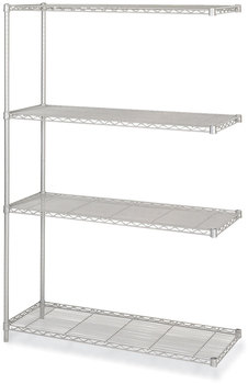 Safco® Industrial Add-On Unit Four-Shelf, 48w x 18d 72h, Steel, Metallic Gray, Ships in 1-3 Business Days