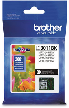 Brother BRTLC3011BK,BRTLC3011C,BRTLC3011M,BRTLC3011Y Ink Cartridge LC3011BK 200 Page-Yield, Black