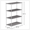 A Picture of product SAF-5294BL Safco® Industrial Wire Shelving Four-Shelf, 48w x 24d 72h, Black, Ships in 1-3 Business Days