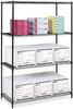 A Picture of product SAF-5294BL Safco® Industrial Wire Shelving Four-Shelf, 48w x 24d 72h, Black, Ships in 1-3 Business Days