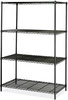 A Picture of product SAF-5294BL Safco® Industrial Wire Shelving Four-Shelf, 48w x 24d 72h, Black, Ships in 1-3 Business Days