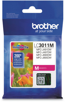 Brother BRTLC3011BK,BRTLC3011C,BRTLC3011M,BRTLC3011Y Ink Cartridge LC3011M 200 Page-Yield, Magenta