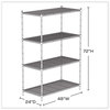 A Picture of product SAF-5294GR Safco® Industrial Wire Shelving Four-Shelf, 48w x 24d 72h, Metallic Gray, Ships in 1-3 Business Days