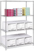 A Picture of product SAF-5294GR Safco® Industrial Wire Shelving Four-Shelf, 48w x 24d 72h, Metallic Gray, Ships in 1-3 Business Days