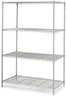 A Picture of product SAF-5294GR Safco® Industrial Wire Shelving Four-Shelf, 48w x 24d 72h, Metallic Gray, Ships in 1-3 Business Days