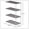 A Picture of product SAF-5295BL Safco® Industrial Add-On Unit Four-Shelf, 48w x 24d 72h, Steel, Black, Ships in 1-3 Business Days