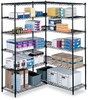 A Picture of product SAF-5295BL Safco® Industrial Add-On Unit Four-Shelf, 48w x 24d 72h, Steel, Black, Ships in 1-3 Business Days