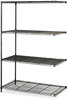 A Picture of product SAF-5295BL Safco® Industrial Add-On Unit Four-Shelf, 48w x 24d 72h, Steel, Black, Ships in 1-3 Business Days