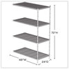 A Picture of product SAF-5295GR Safco® Industrial Add-On Unit Four-Shelf, 48w x 24d 72h, Steel, Metallic Gray, Ships in 1-3 Business Days