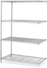 A Picture of product SAF-5295GR Safco® Industrial Add-On Unit Four-Shelf, 48w x 24d 72h, Steel, Metallic Gray, Ships in 1-3 Business Days