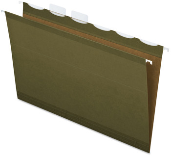 Pendaflex® Ready-Tab™ Extra Capacity Reinforced Colored Hanging Folders Letter Size, 1/5-Cut Tabs, Standard Green, 20/Box
