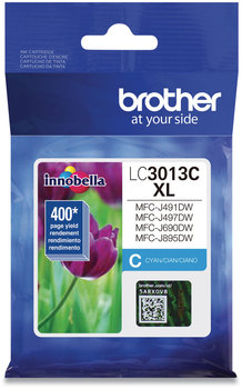 Brother LC3013 High Yield Inks LC3013C High-Yield Ink, 400 Page-Yield, Cyan