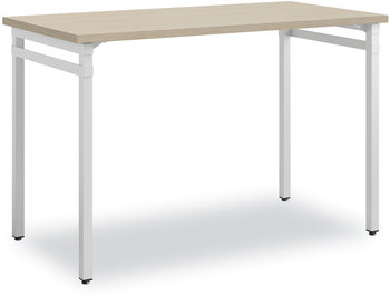 Safco® Ready™ Home Office Desk 45.5" x 23.5" to 29.5", Beige/White, Ships in 1-3 Business Days