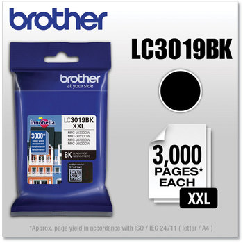 Brother LC3019BK, LC3019C, LC3019M, LC3019Y Ink Innobella Super High-Yield 2,800 Page-Yield, Black