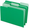 A Picture of product PFX-435013BGR Pendaflex® Interior File Folders 1/3-Cut Tabs: Assorted, Legal Size, Green, 100/Box