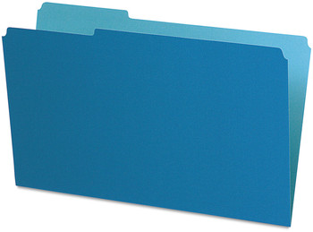 Pendaflex® Interior File Folders 1/3-Cut Tabs: Assorted, Legal Size, Blue, 100/Box