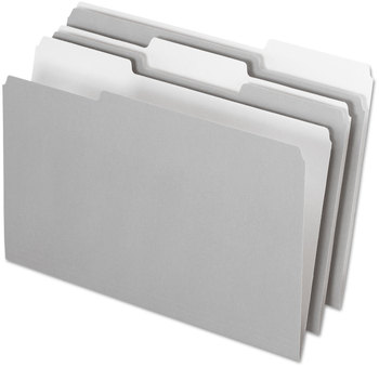Pendaflex® Interior File Folders 1/3-Cut Tabs: Assorted, Legal Size, Gray, 100/Box