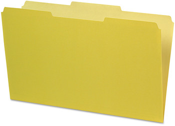 Pendaflex® Interior File Folders 1/3-Cut Tabs: Assorted, Legal Size, Yellow, 100/Box